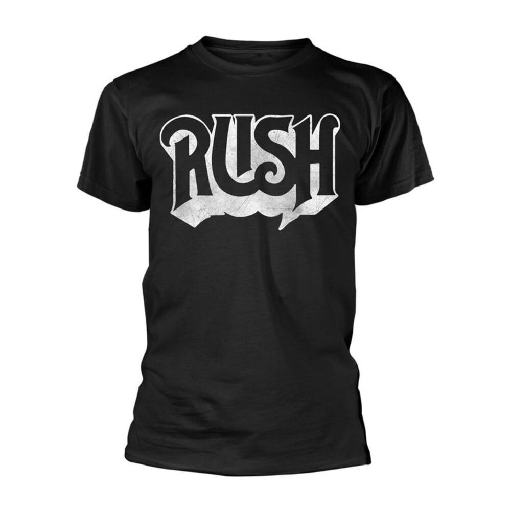 Rush Unisex Adult Distressed T-Shirt / Black